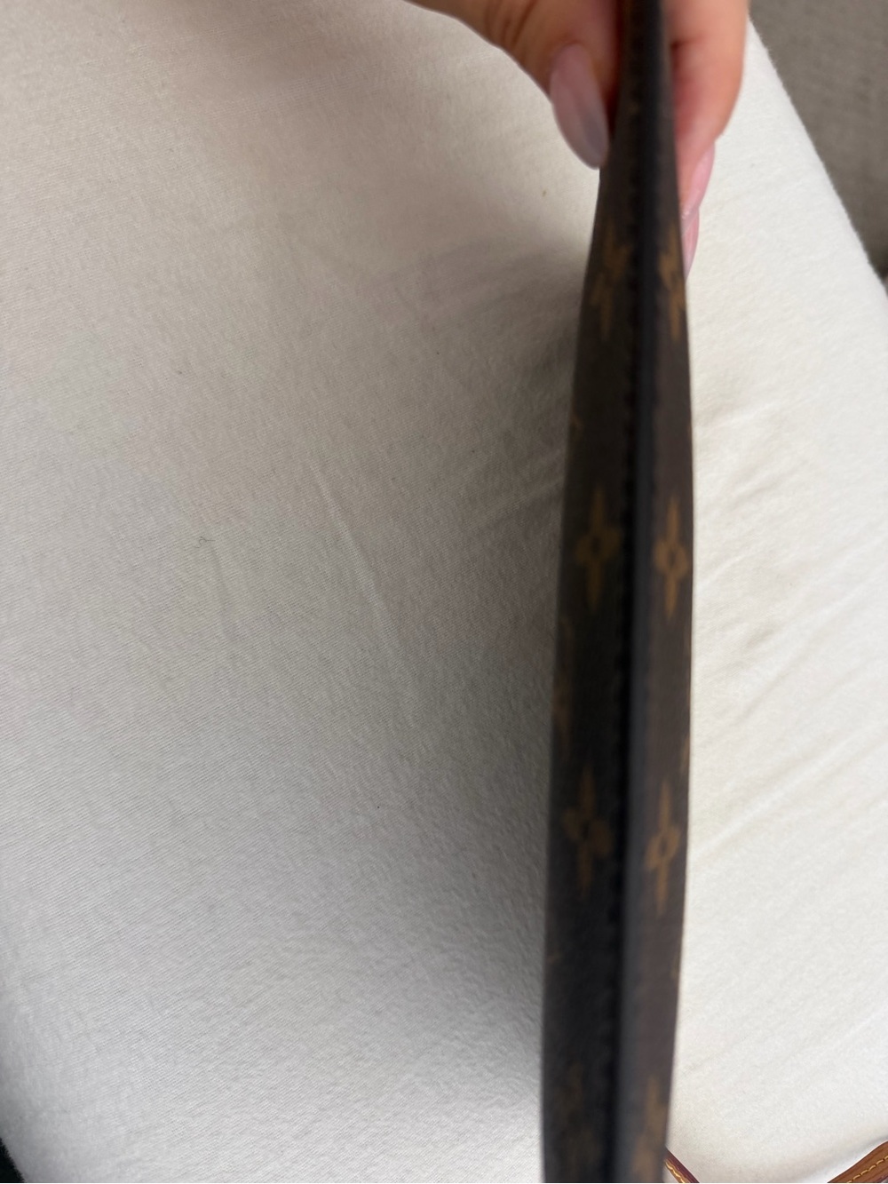 Louis Vuitton Brown Monogram Zip Wristlet with Tan Strap - Picture 5 of 5